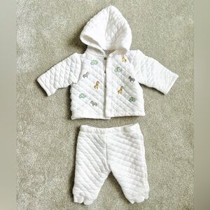 Little me jungle theme white sweatsuit